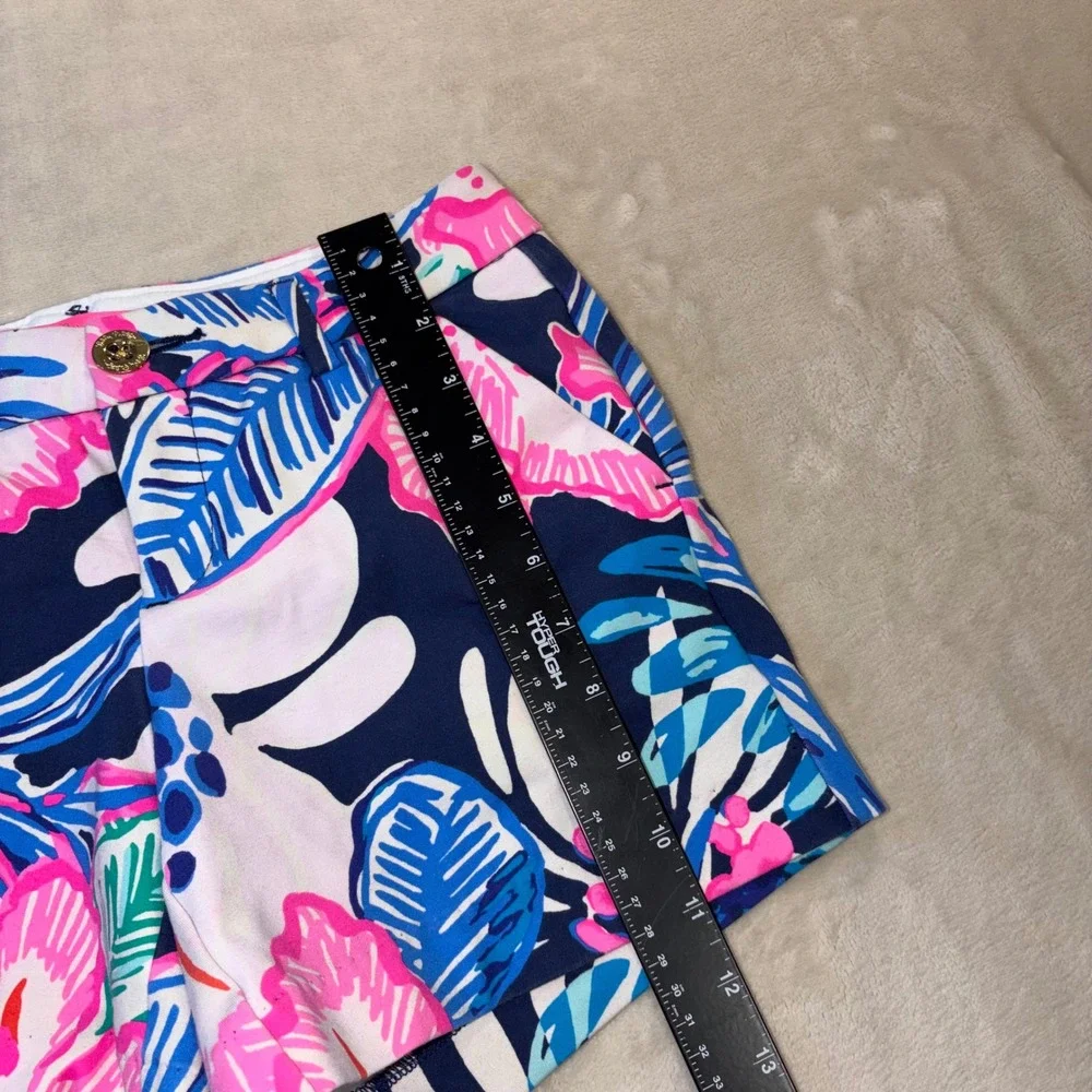 Lilly Pulitzer Callahan Shorts Blue Pink Floral Tropical Size 00